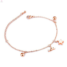 Pulsera del encanto de las mujeres al por mayor del nuevo diseño de Alabama, joyería de lujo fornida de la muchacha Pulsera del encanto afortunado del oro de Rose